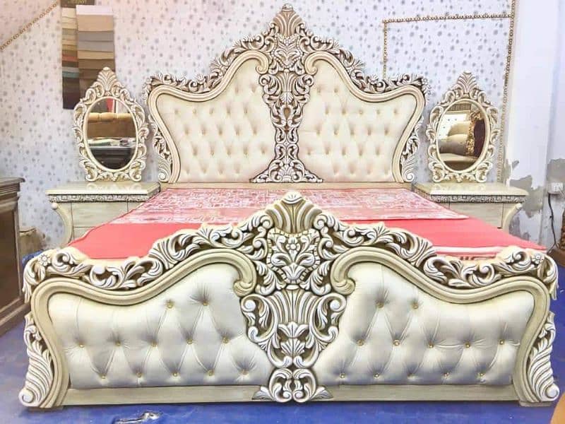 bed set/king size/double bed/with side tables/dressing table/mirror 4