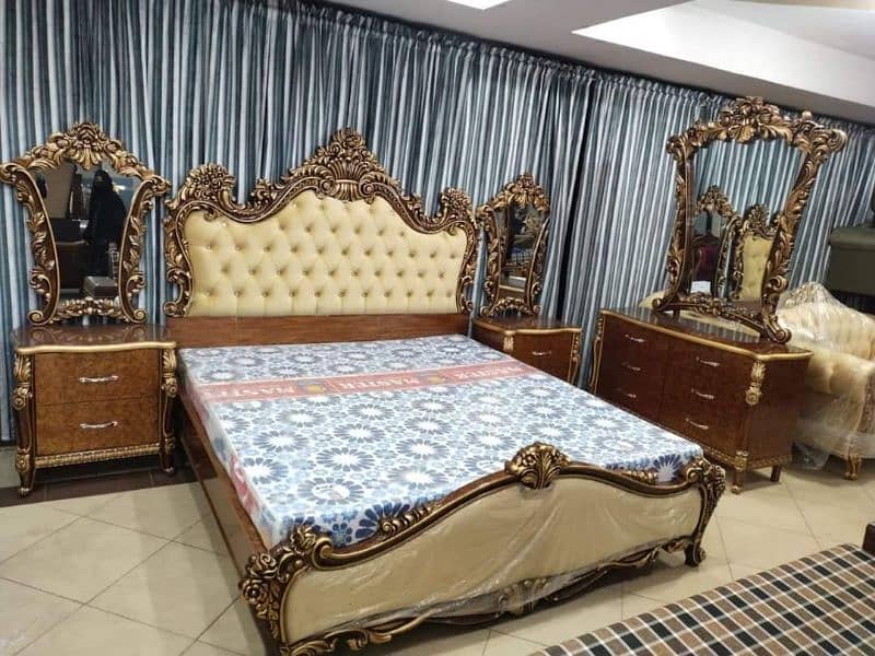 bed set/king size/double bed/with side tables/dressing table/mirror 18