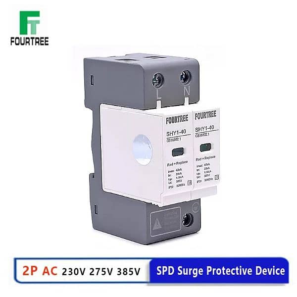 Dc 1000V 800V 500V 20ka~40ka 2P 2Pole Spd Solar Surge Protector 4