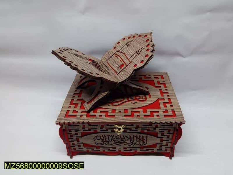 Wooden rai and Quran holder box 0