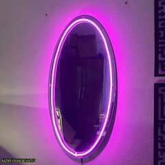 Pink neon acrylic mirror for room