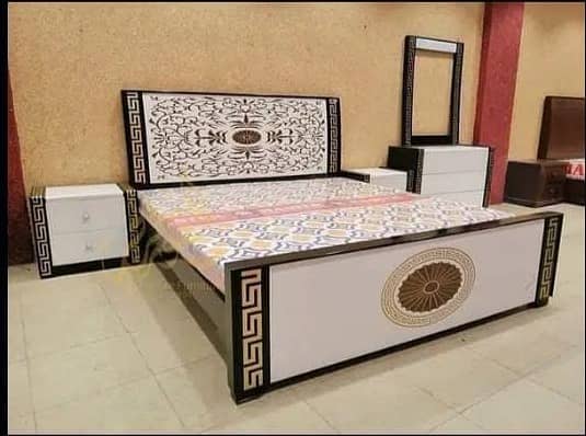 double bed set, sheesham wood bed set, deco Polish, complete set 6