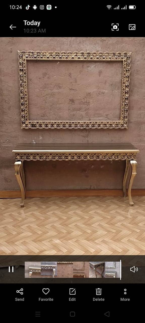 console with mirror / Console / Wooden console Table 19