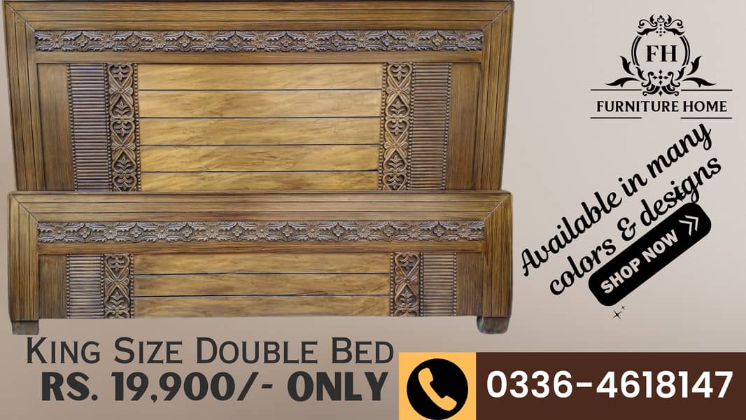 luxury bed/bedset/kingsize double bed/wooden bedset /dressing table 0