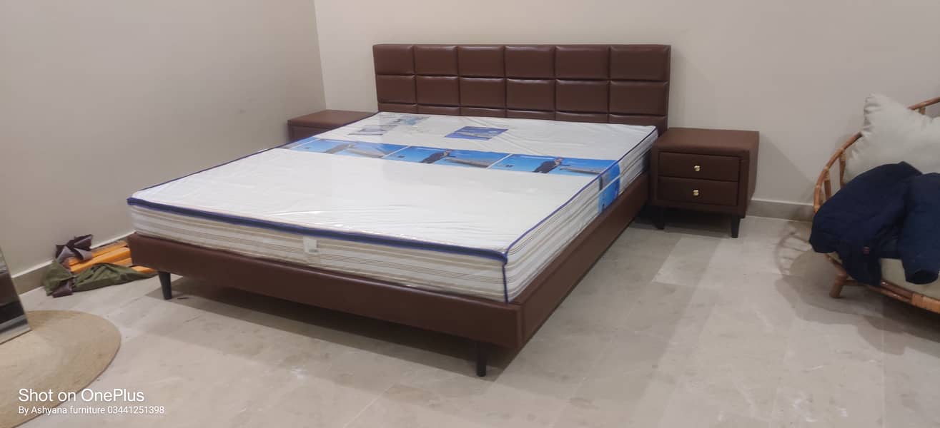 designer double bed availble with 7 years warranty 0344one25one398 3