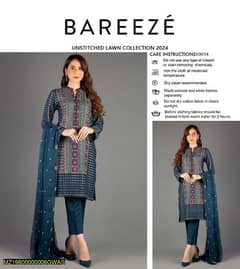 . 3 Pcs Women's Unstitched Lawn Embroidered Suit. . Cash on Delivery