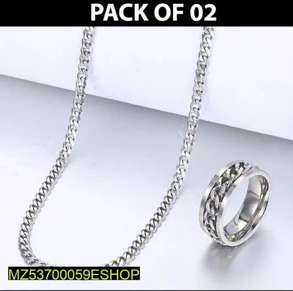 plain silver chain with ring 0