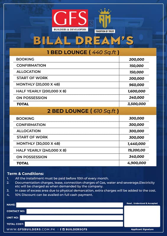 BILAL DREAMS Flats Available In North Town Residency Phase - 1 1