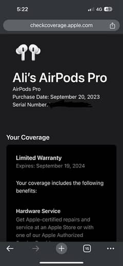 Original Apple AirPods Pro 2 in Warranty