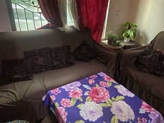 sofa set 6 seater with cover good condition emergency sale urgent