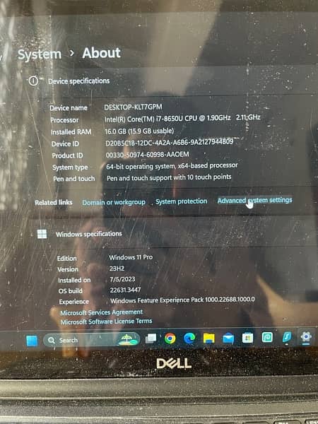 Dell Latitude 7390 core i7 8th generation 2 in 1 touch and type laptop 3