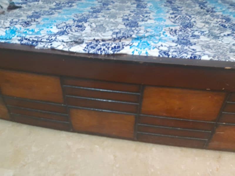 wooden bed with mattress 1
