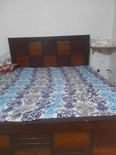 wooden bed with mattress 4