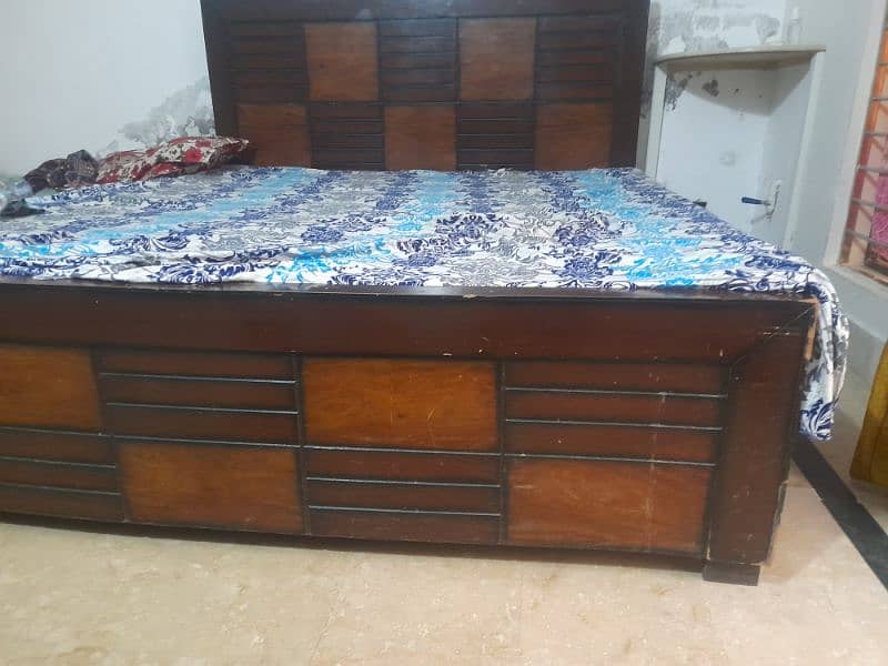 wooden bed with mattress 5
