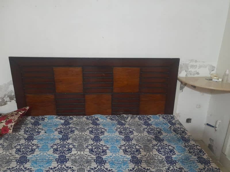 wooden bed with mattress 7