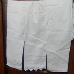 Stitch cotton trousers in white color for sale