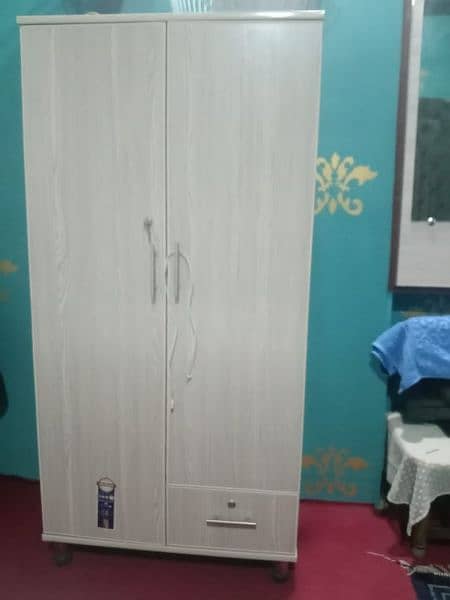 One Single Bed with wardrobe and side table 3