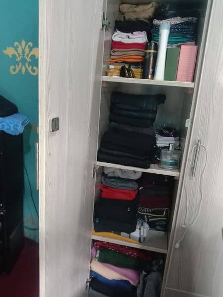One Single Bed with wardrobe and side table 4
