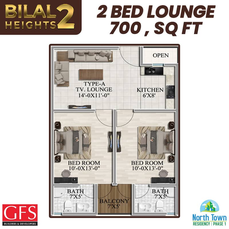 Bilal Heights 2 Flats Available in Installments 1
