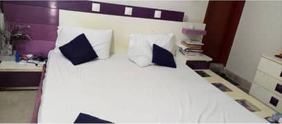 king Size bed with 2 side tables dressing &mattress