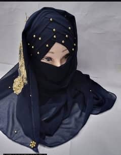 Fancy Hijab with 3D flower Brunch