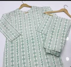 2 PCs women stitchd lawn printed suit
