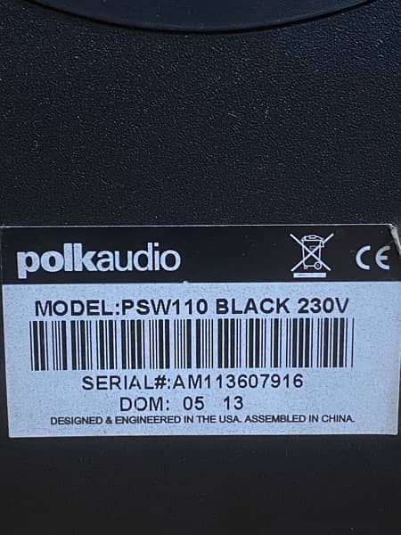 Polk Audio PSW110 Powered Subwoofer 10" Speaker 230 Watt 4