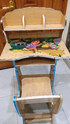 wooden kids study table and chair 0