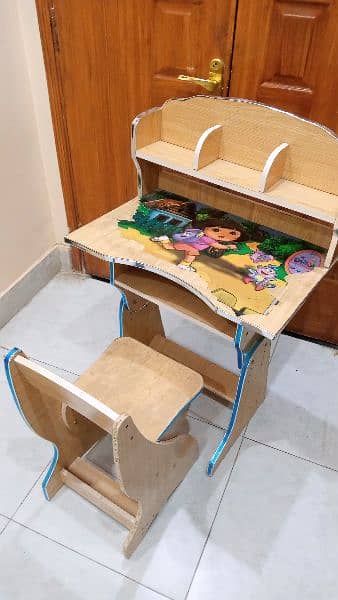 wooden kids study table and chair 1