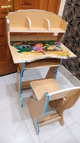 wooden kids study table and chair 2