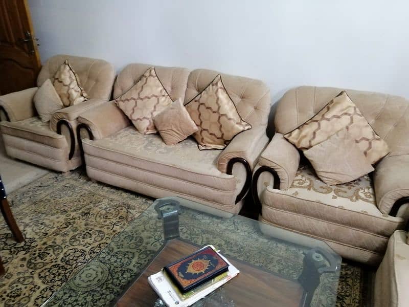 Comfortable Beige 7-Seater Sofa Set 2