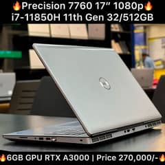 Dell Precision 7760 6GB Graphic Card Workstation GPU Laptop RTX3000