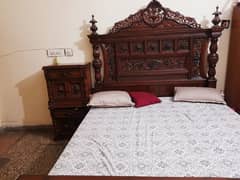 chinyoti bed with side table and dressing