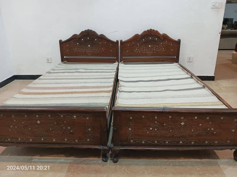 Single Beds - Wood - 2 Pcs 1