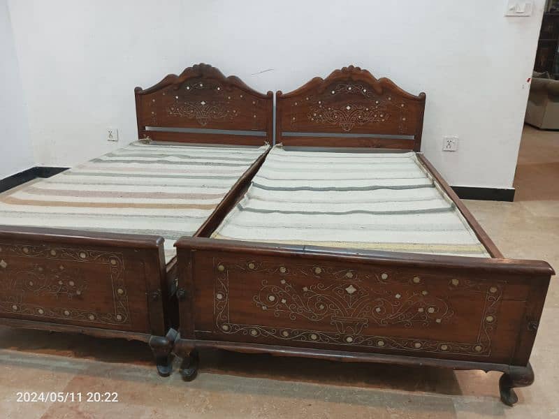 Single Beds - Wood - 2 Pcs 2