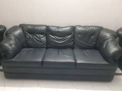 black american leather sofa seven seater