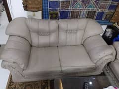 Grey Leather Sofa Set