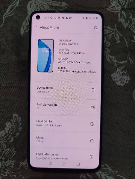 OnePlus 9R mobile with box 2
