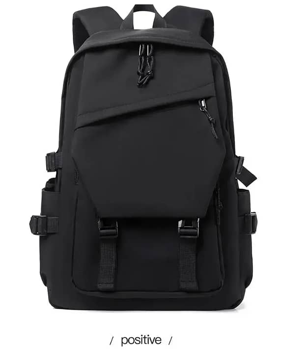 One 15 Inch Polyester Waterproof Solid Color Simple Men's Backpack 1