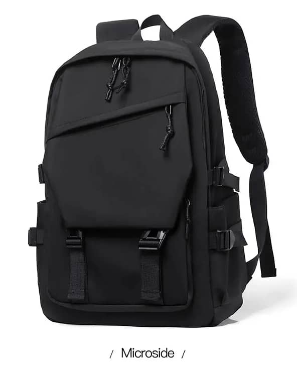 One 15 Inch Polyester Waterproof Solid Color Simple Men's Backpack 2