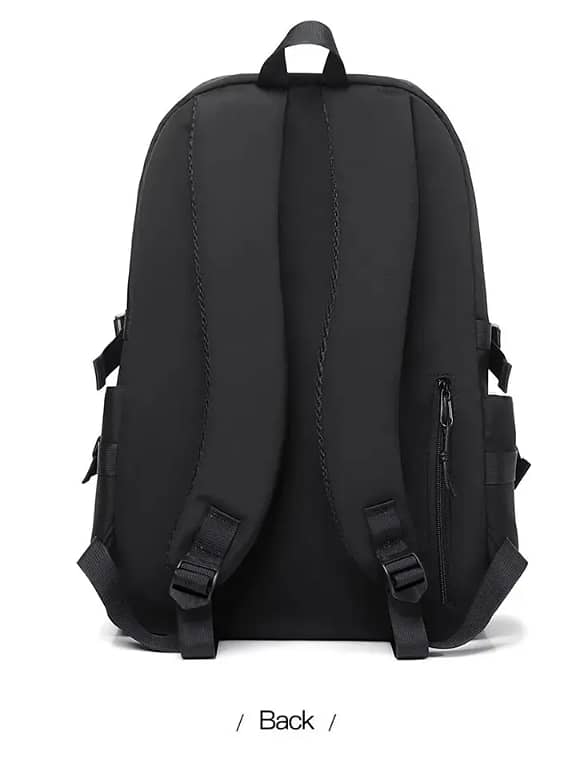 One 15 Inch Polyester Waterproof Solid Color Simple Men's Backpack 4