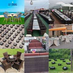 restaurant outdoor Garden Rooftop seating Dinning chair and sofa set