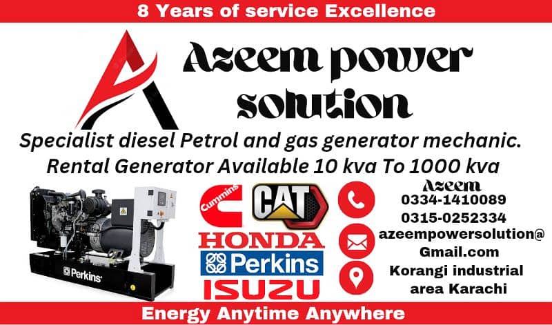 all types diesel petrol gas generator mechanic available 0