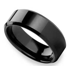 Black titanium ring for men 0