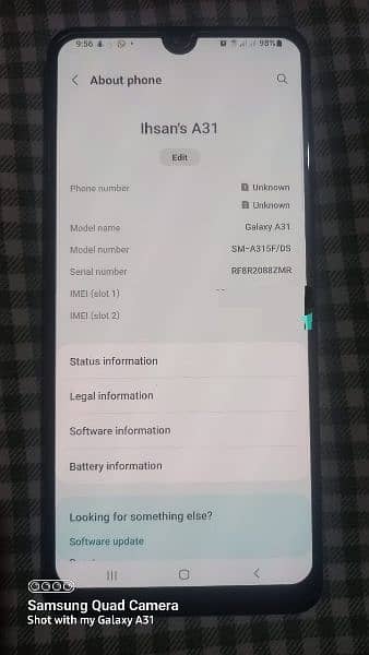 Samsung a31 4/128 pta official approved only phone 14