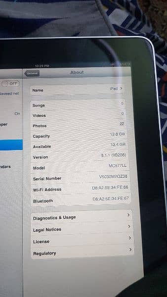 apple ipad version 5.1. 1  16 gb no fault battery ok 1
