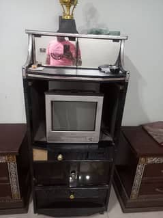 sony Tv 14 inch with  Tv Trolly