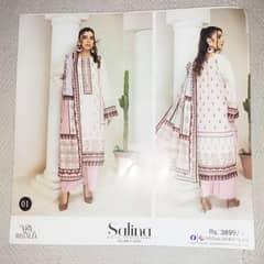 salina unstitched suit 3 piece Digital Printed lawn for girls/women