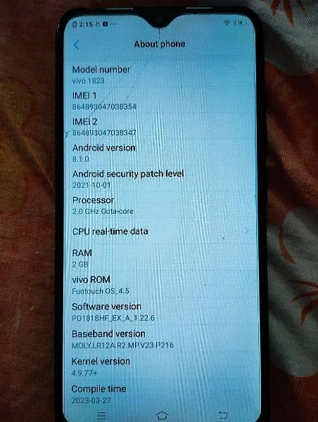 Vivo 1823 in as good as new condition 3