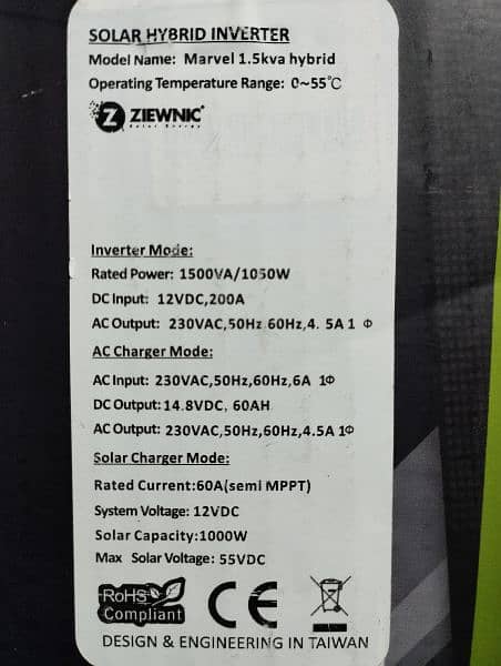 Ziewnic MARVEL HYBRID 1.5 KVA Solar Inverter 1